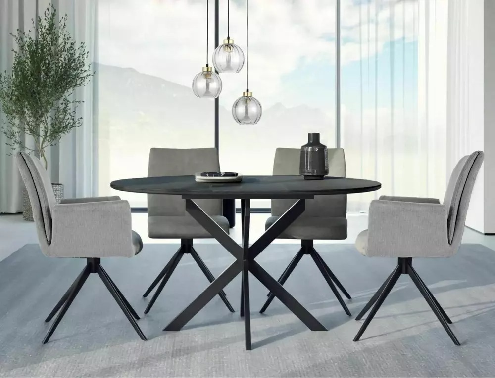Gaston round extending dining table dimensions 100 to 135cm and 76cm height
