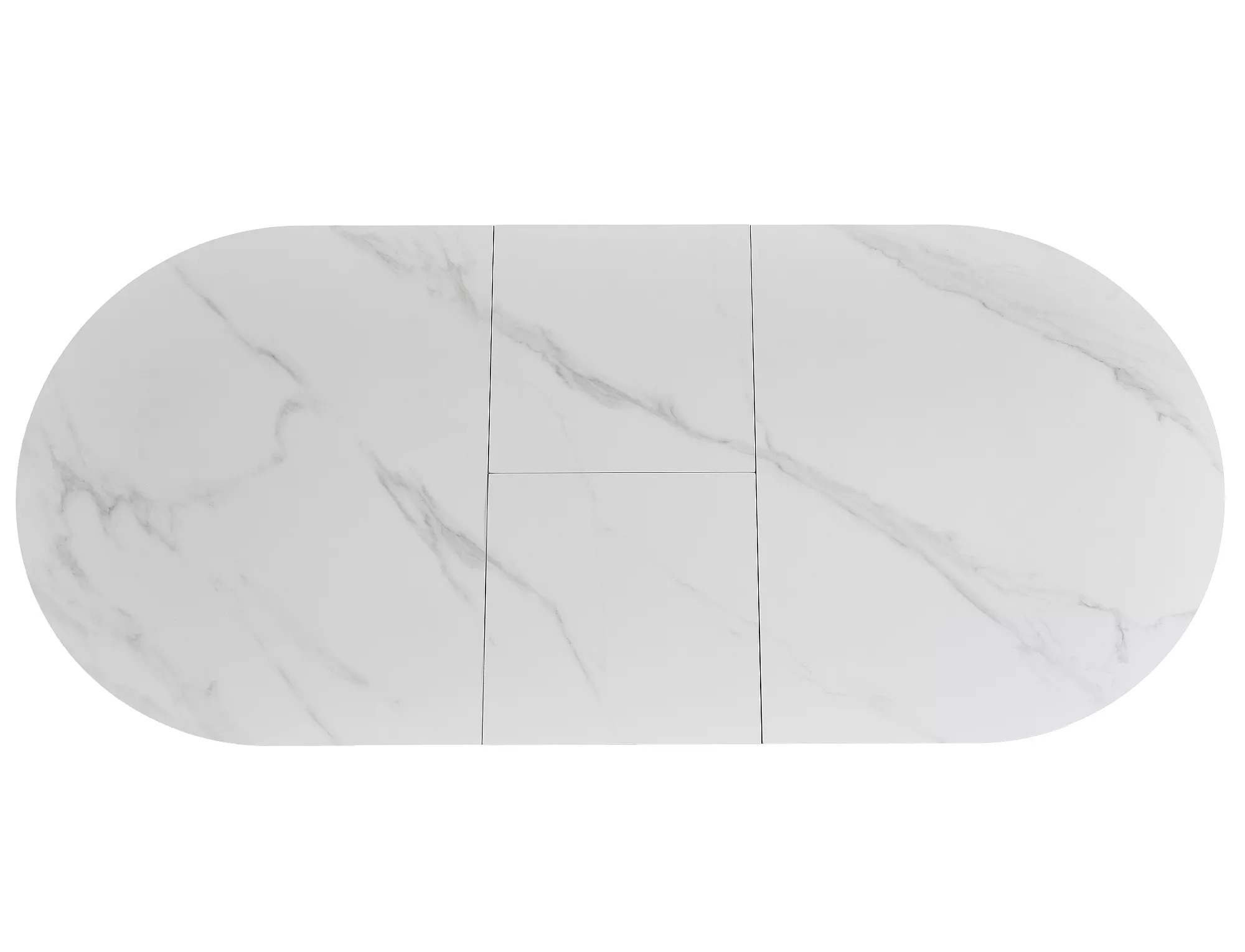 Matt white ceramic tabletop with subtle grey marble-effect veining