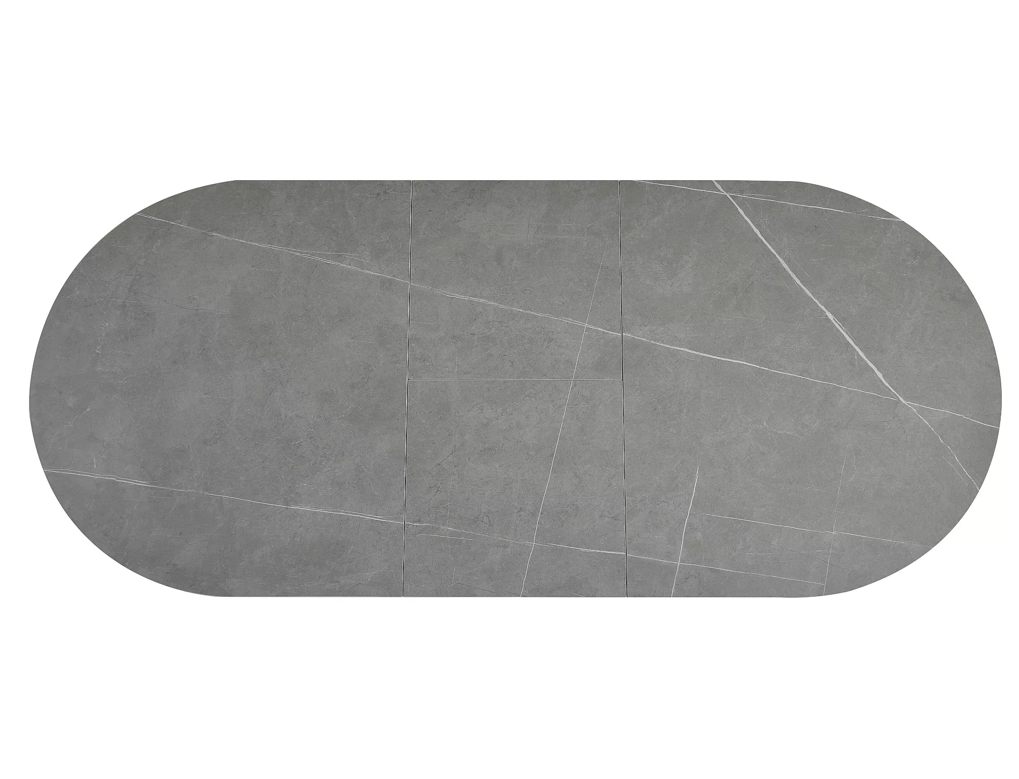 Grey matt ceramic dining tabletop with delicate white natural stone-effect veins