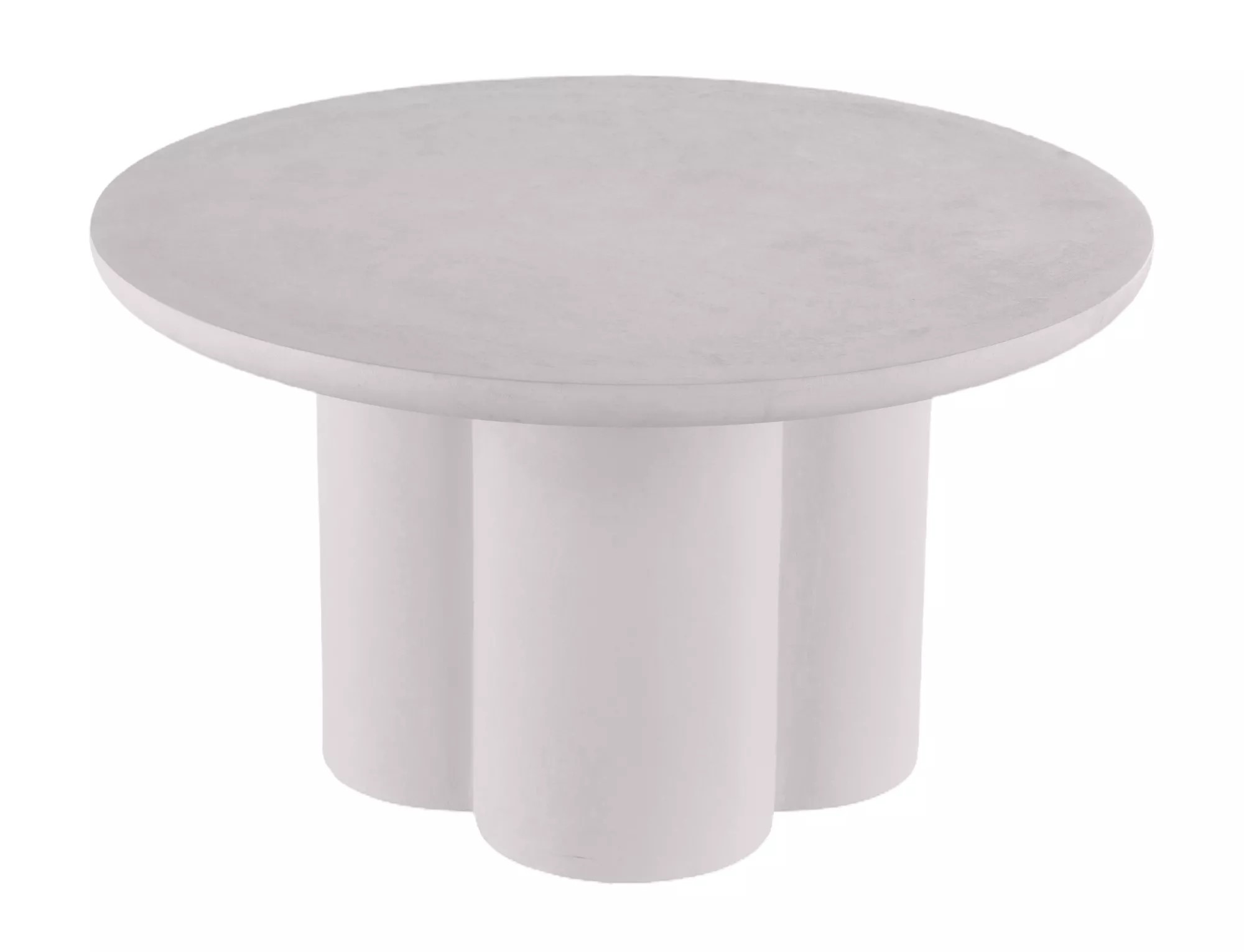 Rosalia Light Grey Coffee Table with round microcement top and sculptural base