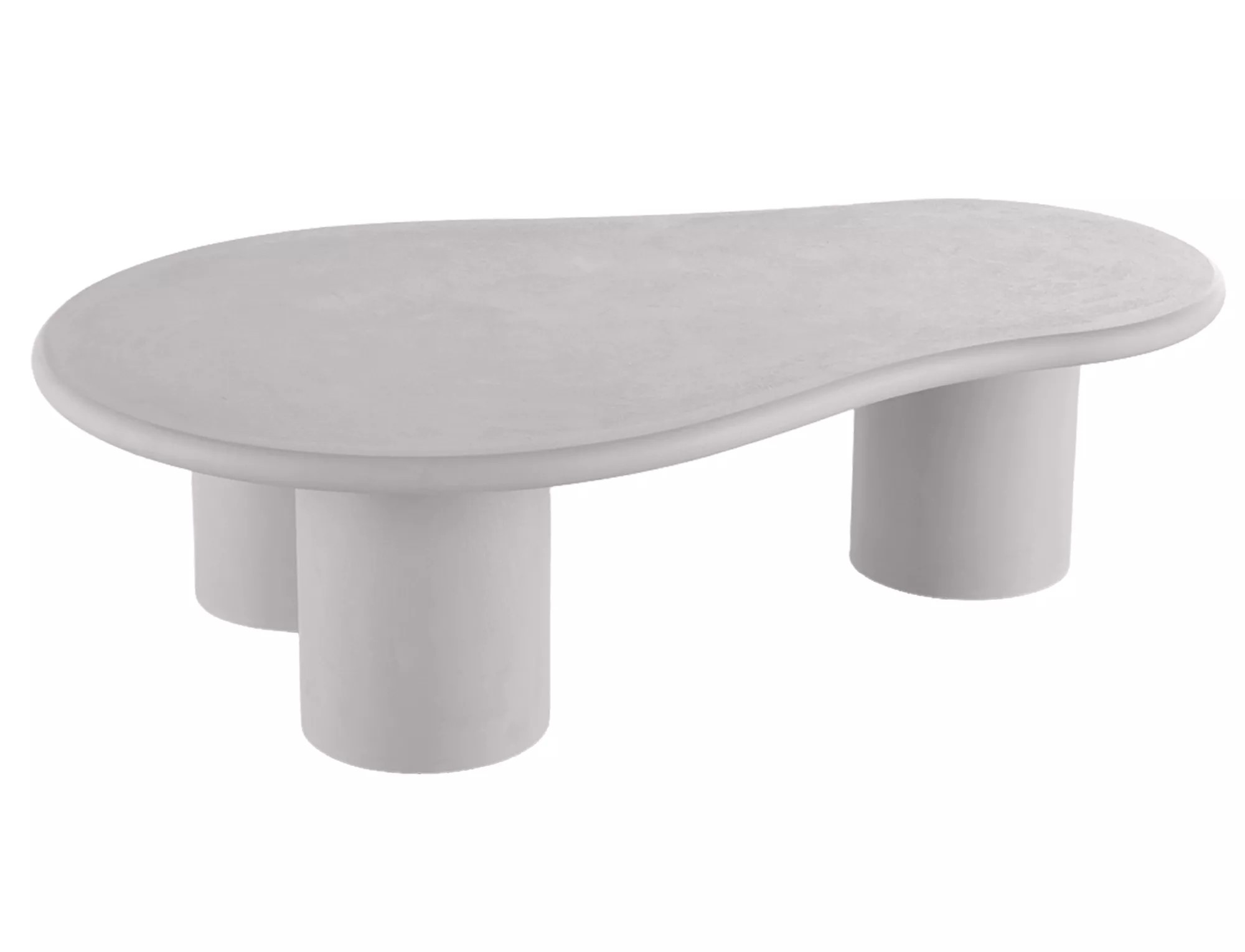 Rosalia sculptural coffee table with smooth circular top and matching base
