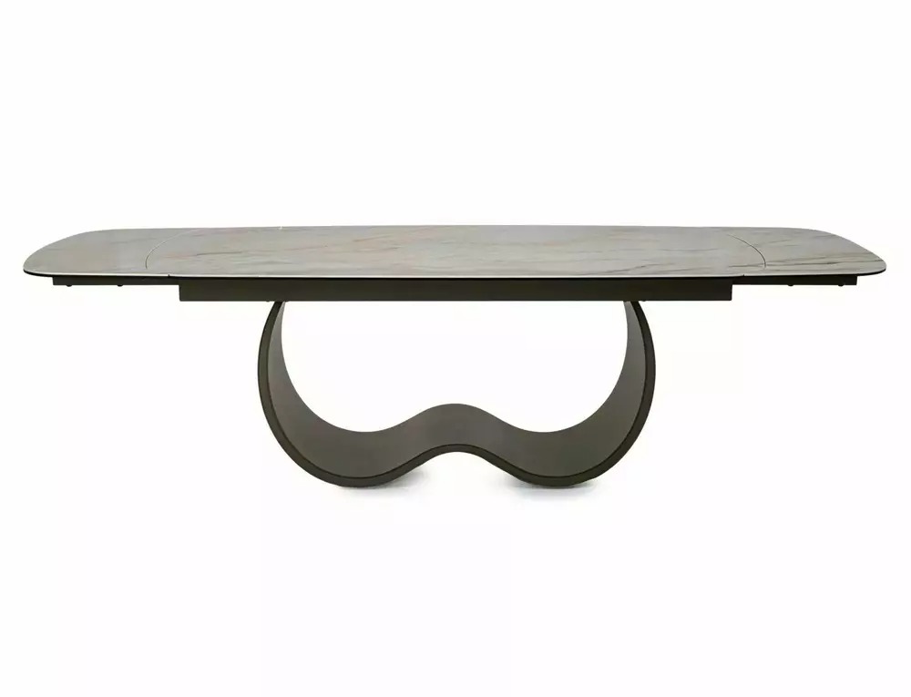 Casablanca beige ceramic extending dining table fully extended to 276cm