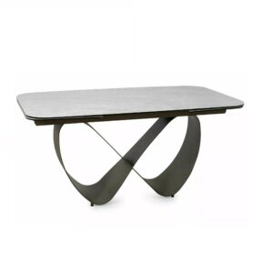 INFINITY Taj Mahal Beige Gloss Ceramic Extending Dining Table 160–240cm