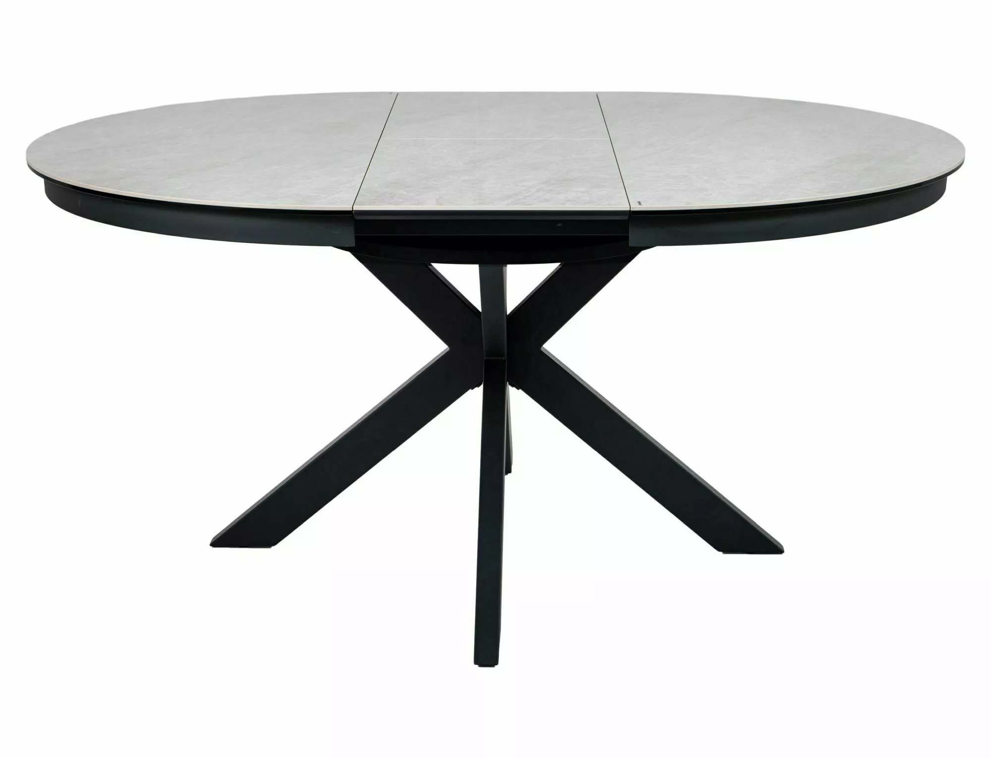Porto Taj Mahal round ceramic dining table extended to 160cm oval shape
