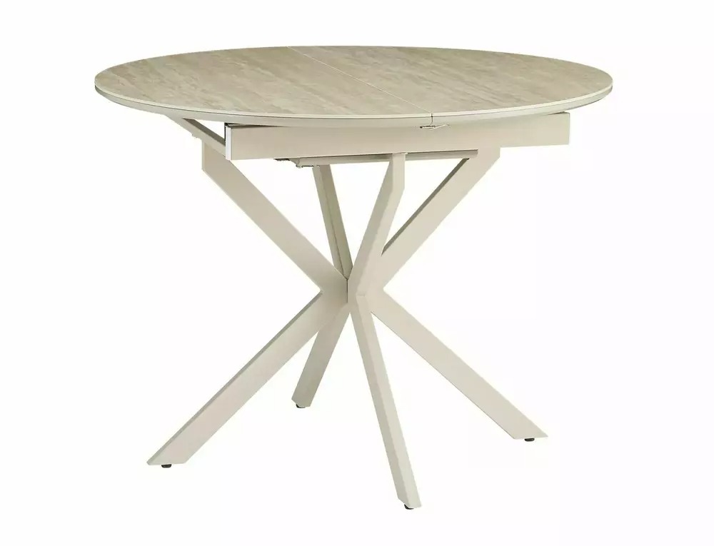 GASTON Small Ceramic Extending Dining Table 100–135cm – Travertine Beige - Image 5