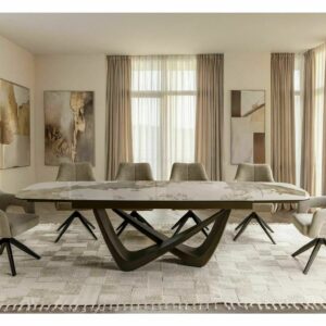 MARANELLO Large Ceramic Extending Dining Table 200–290cm – Pandoro White