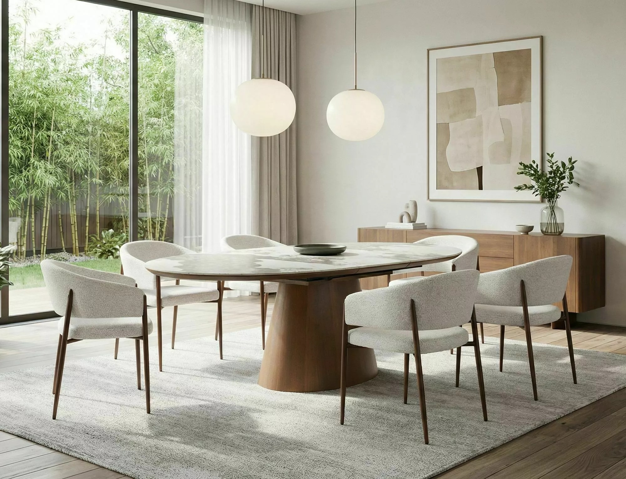 MAROCCO Oval Ceramic Extending Dining Table 160–200cm – Walnut - Image 11
