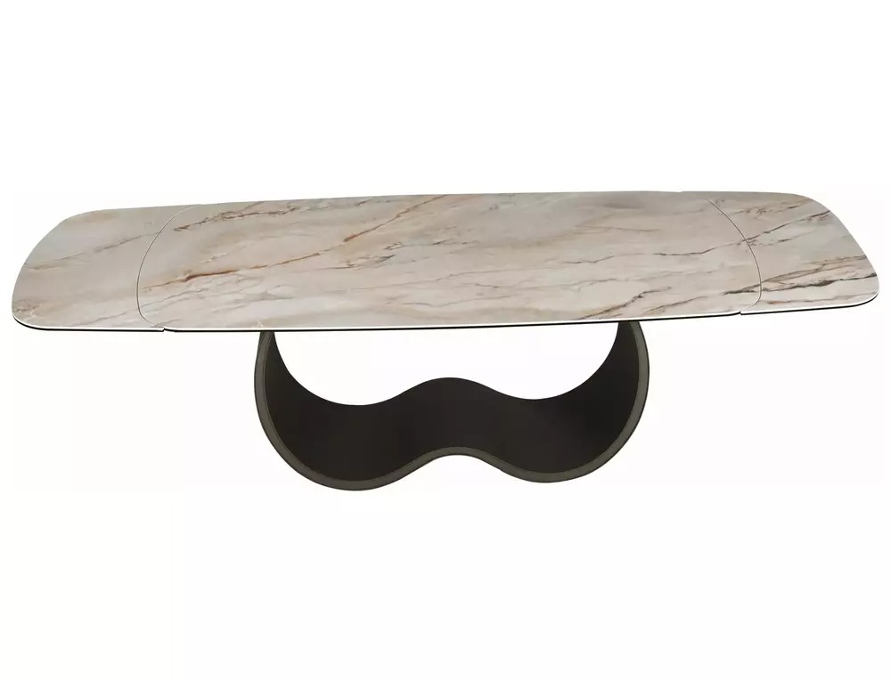 Casablanca beige ceramic extending dining table fully extended to 276cm