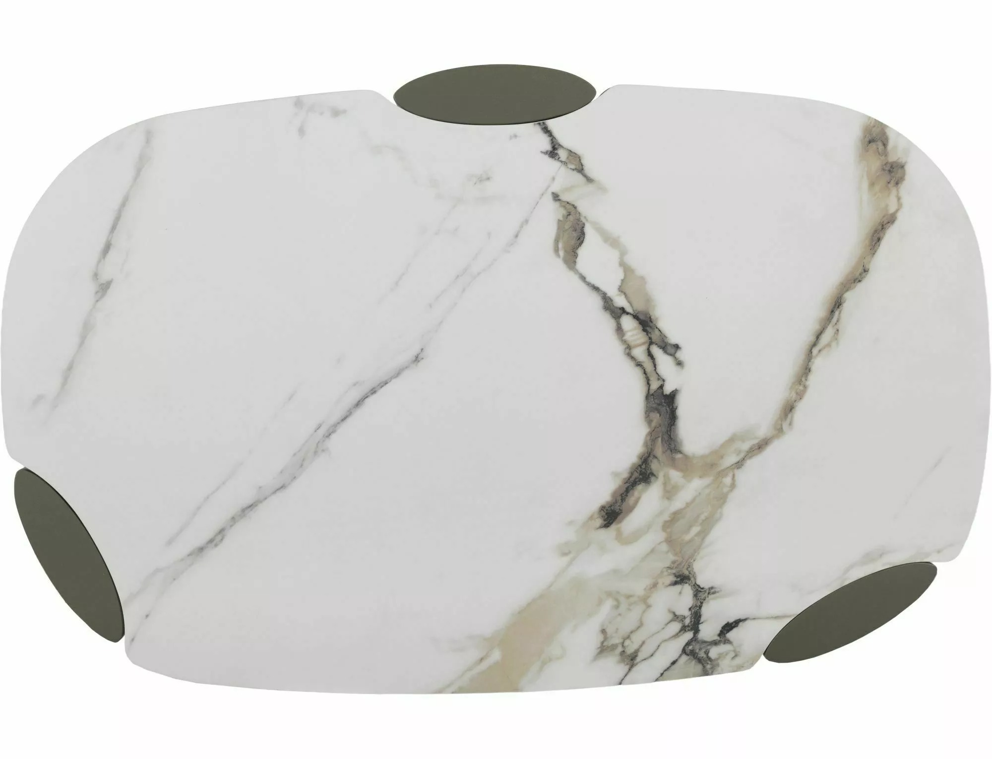 Amber Bianco Spanish ceramic coffee table surface with white marble effect and beige grey veining