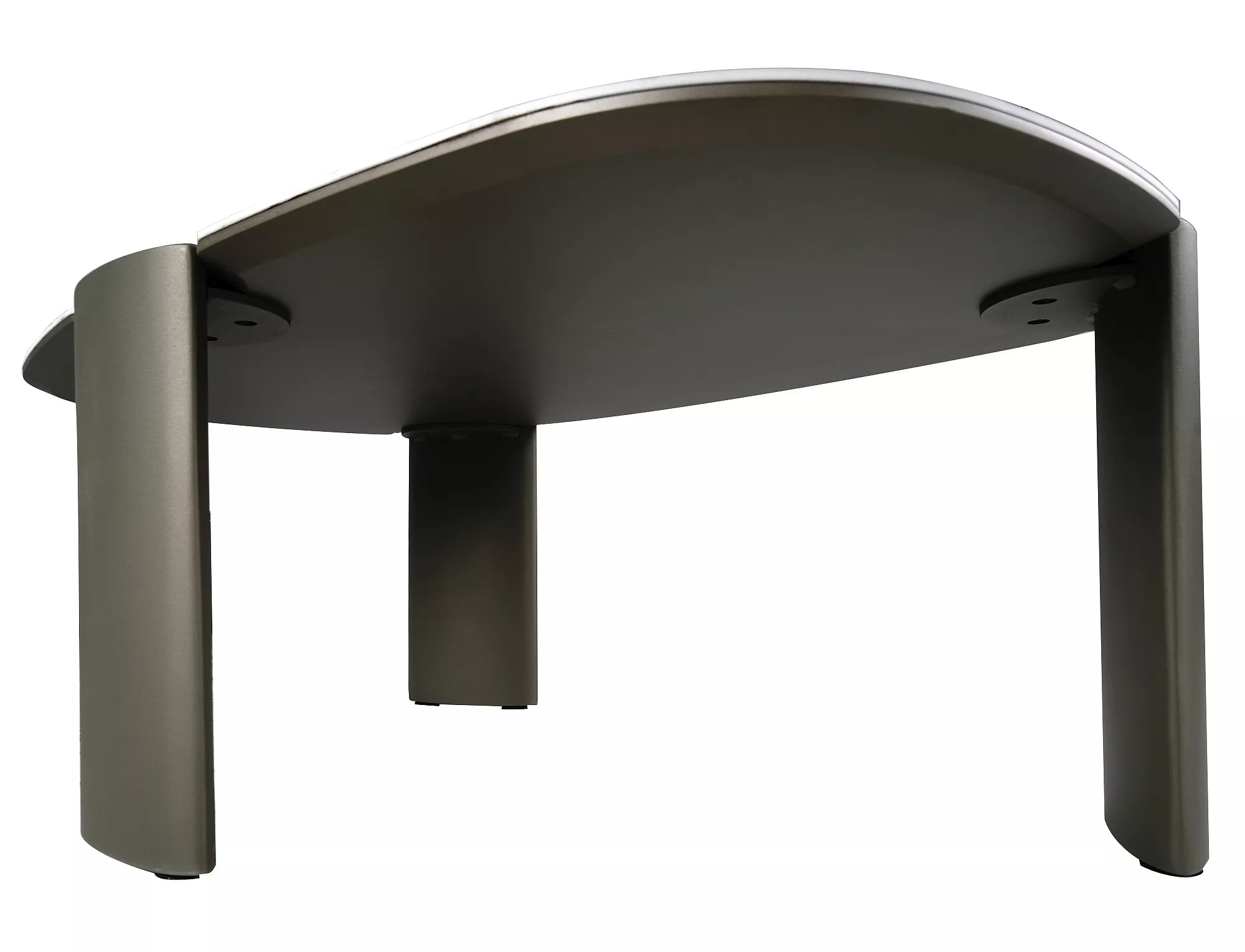Sculptural copper coloured metal legs of Adoro B modern coffee table