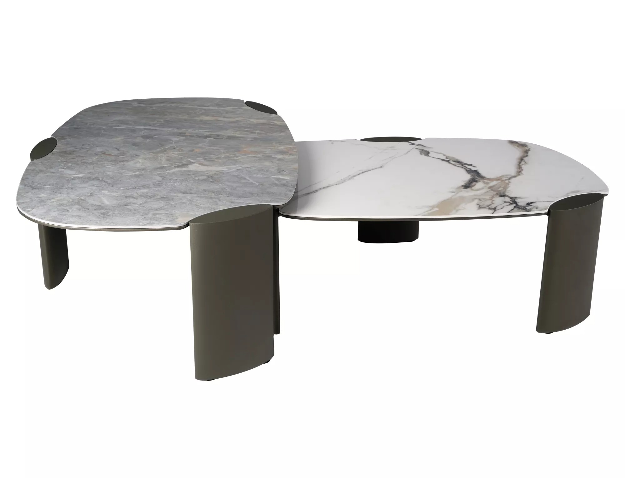 Adoro B Amber Bianco coffee table styled with decorative books and vase