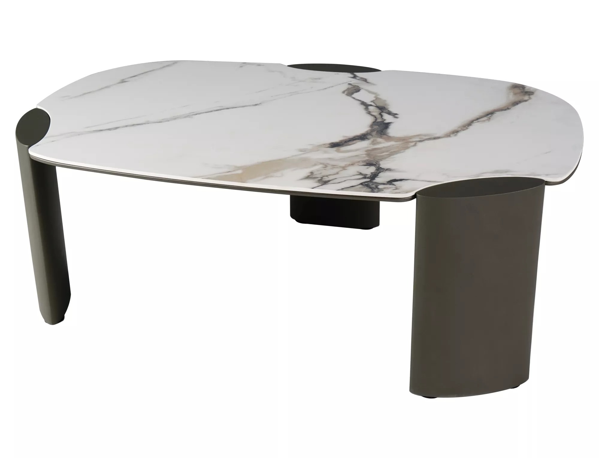 Adoro B Amber Bianco coffee table styled with decorative books and vase