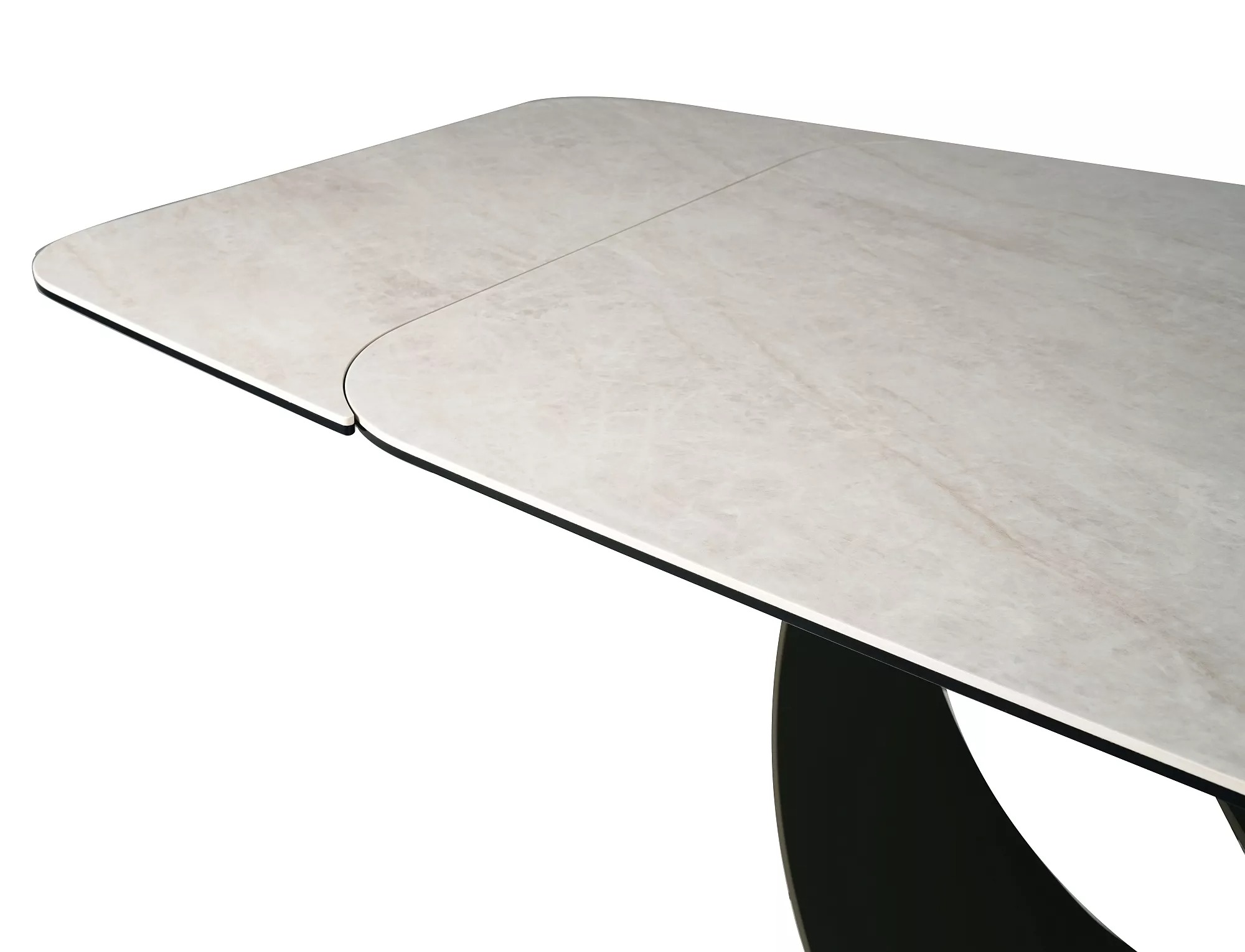 Infinity Taj Mahal dining table extended to 240cm with beige ceramic tabletop