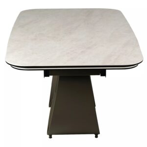 INFINITY Taj Mahal Beige Gloss Ceramic Extending Dining Table 160–240cm