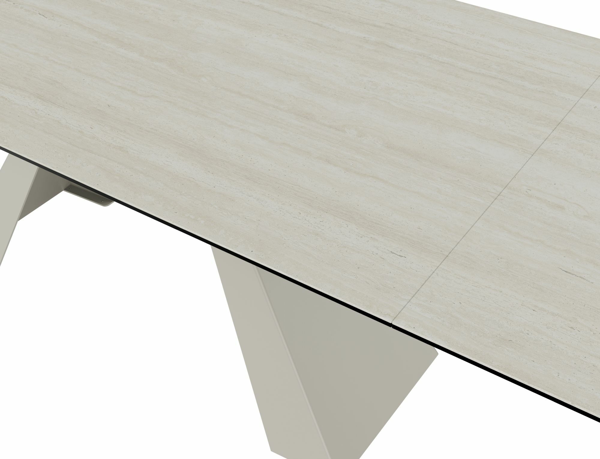 Travertine Beige Italian ceramic tabletop with natural stone effect finish