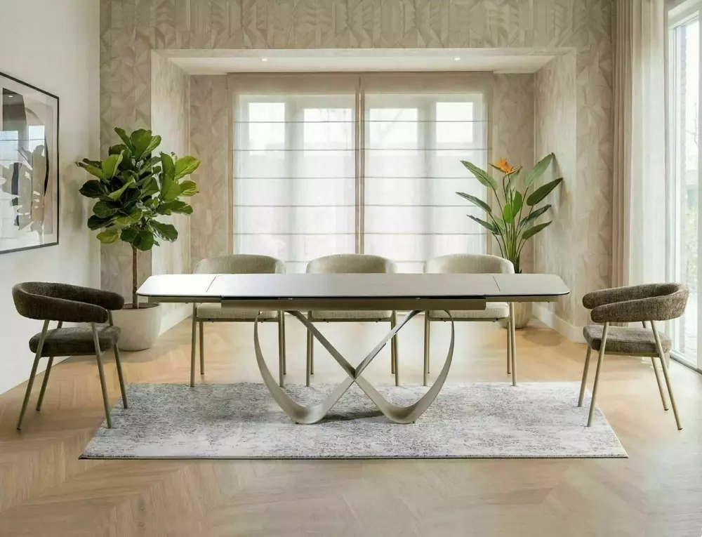 INFINITY Travertine Ceramic Extending Dining Table 160–240cm - Image 3