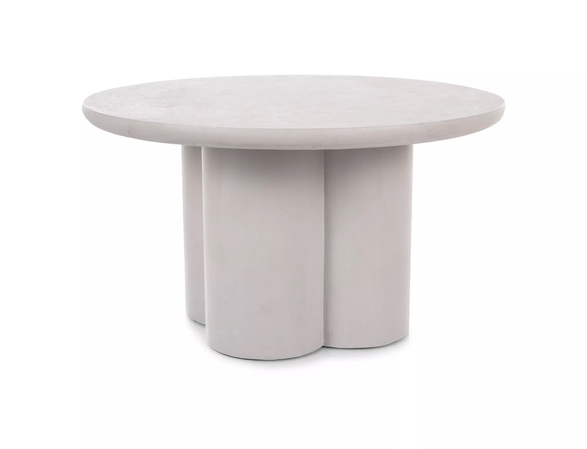 Rosalia Light Grey Coffee Table with round microcement top and sculptural base