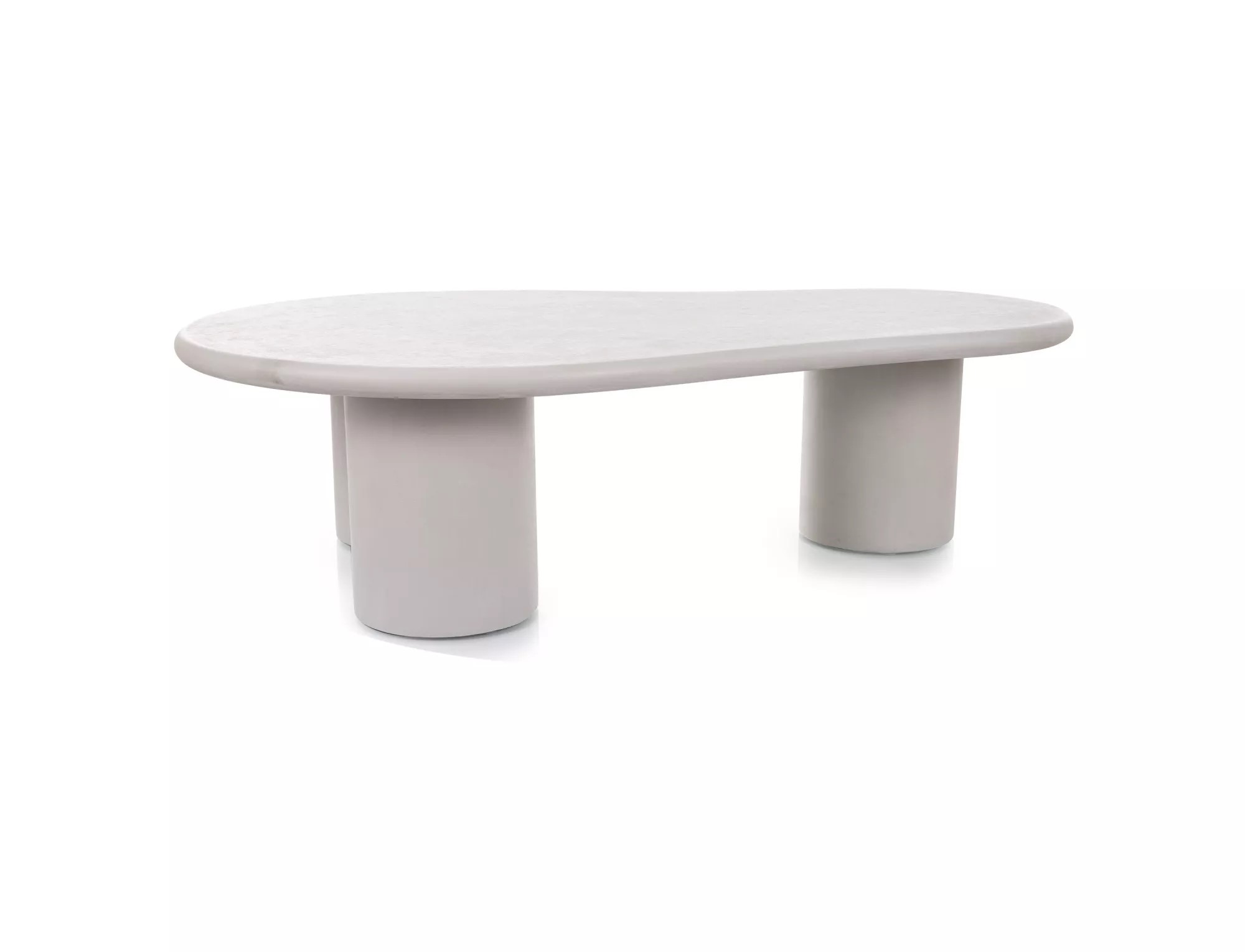 Rosalia Light Grey Coffee Table with round microcement top and sculptural base