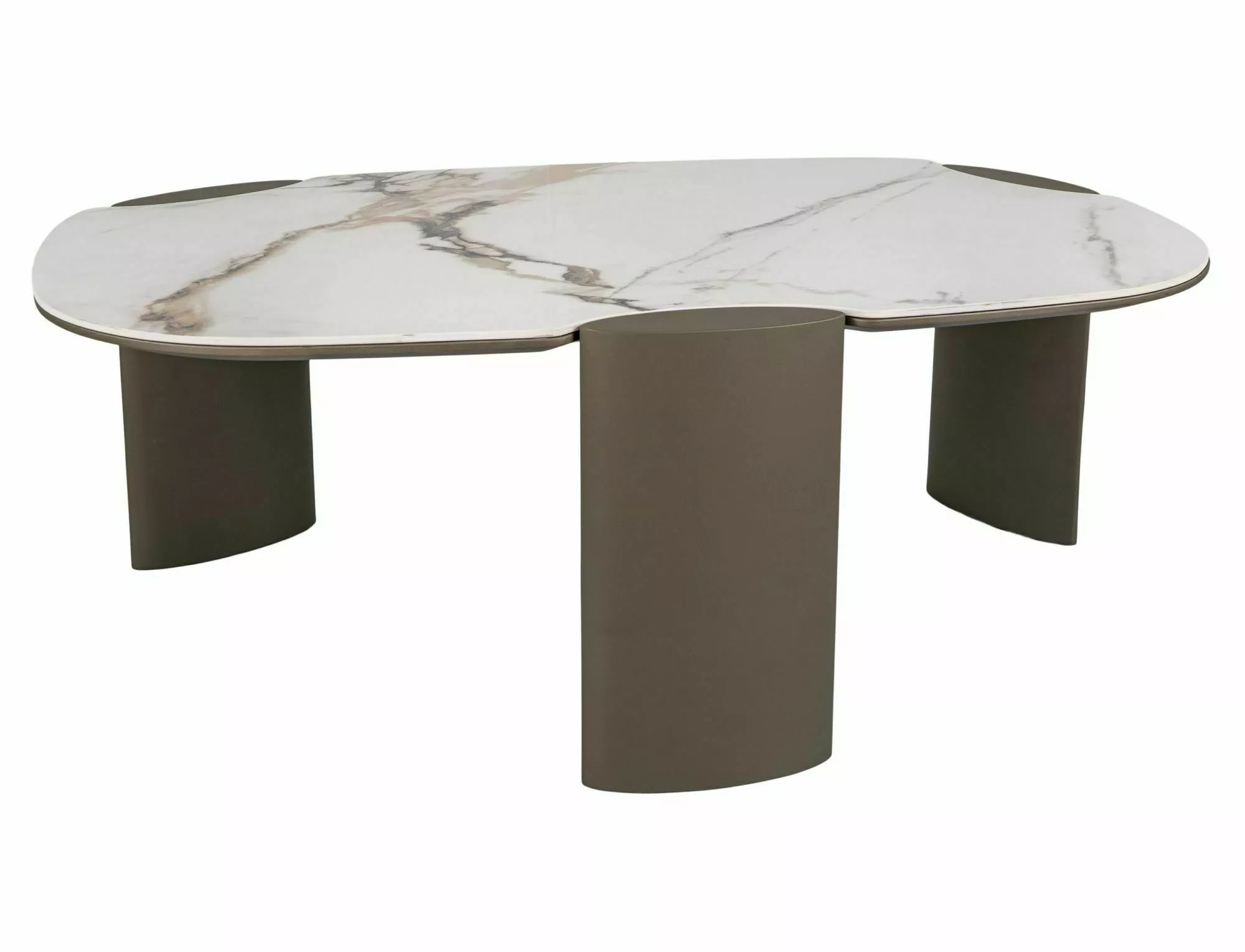ADORO B Amber Bianco Ceramic Coffee Table 105cm – Copper - Image 12