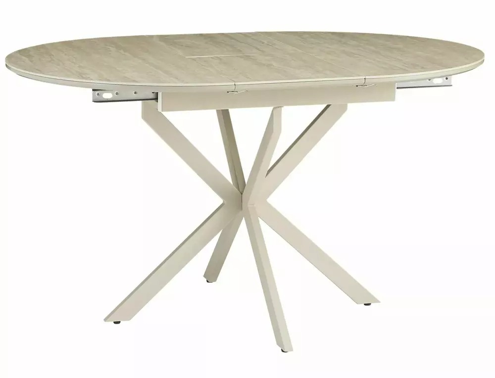 Gaston ceramic dining table dimensions 100 to 135cm with Cashmere metal frame